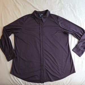 Venezia Women's Dark Royal Purple Button Down Shirt 18/20